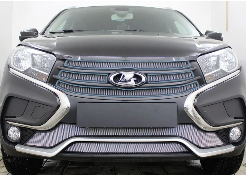 Комплект сеток chrome верх 4 части и низ 2 части для LADA (ВАЗ) XRAY I Хром Стрелка 11 LADXR.top.chrome-LADXR.bot.chrome