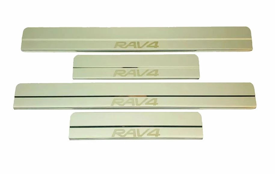 Накладки на пороги из нержавеющей стали 4шт. для Toyota RAV4 IV (XA40) Рестайлинг