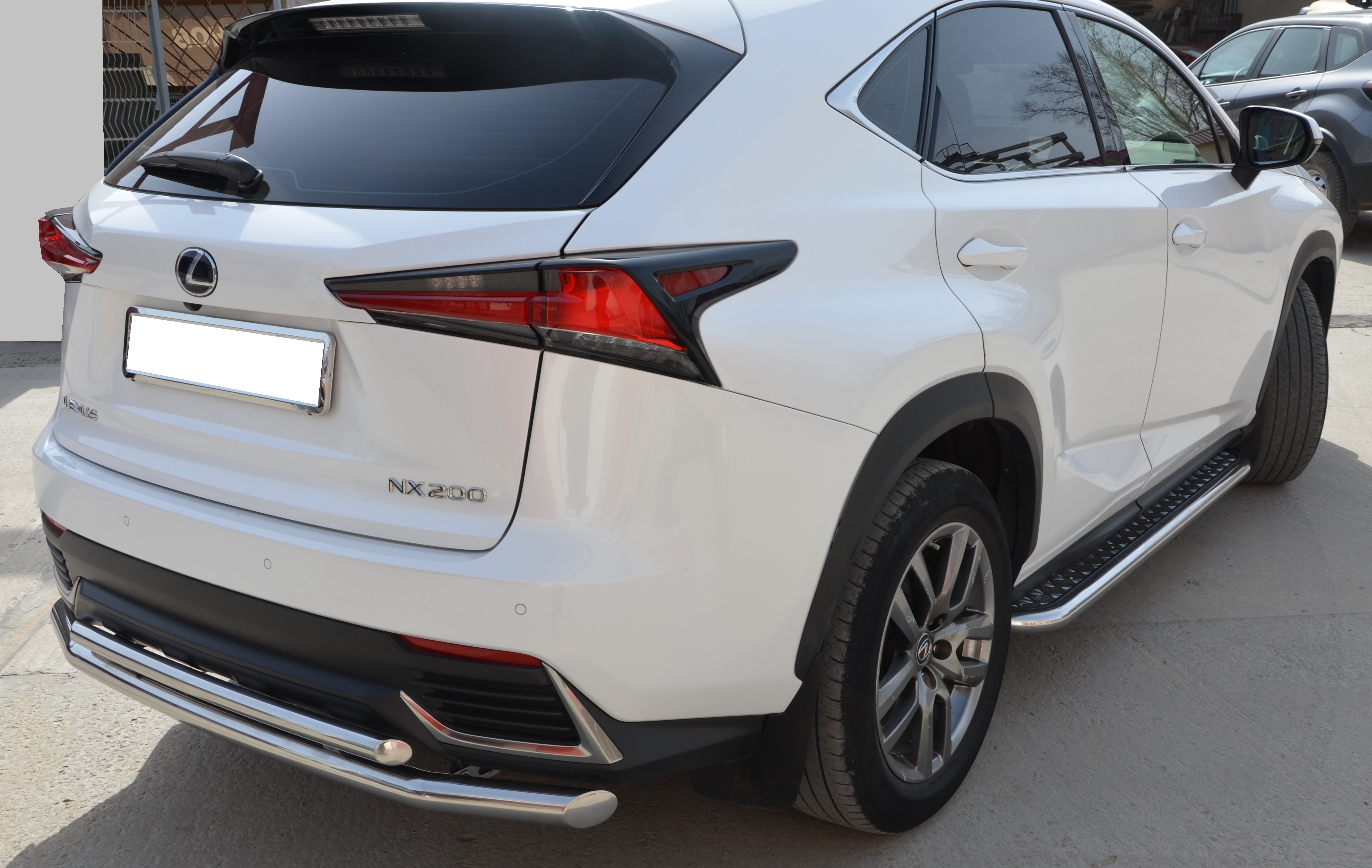 Защита заднего бампера двойная d60/42 мм для Lexus NX I Рестайлинг