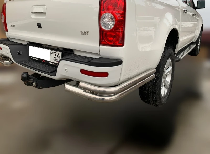 Защита заднего бампера угловая двойная d60/42 мм для JAC T6  Юко JAC.T6.20
