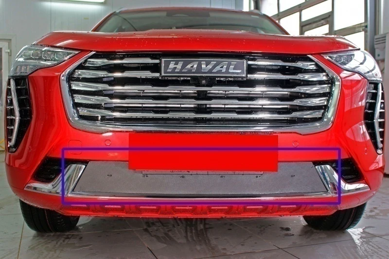 Зимняя заглушка радиатора на стяжке низ для Haval Jolion I Черный Стрелка 11 ZZ.HAVJ20.bot