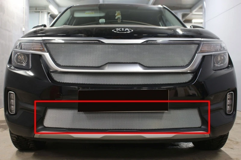 Защитная сетка радиатора низ для Kia Seltos I Хром Стрелка 11 KSEL20.bot.chrome