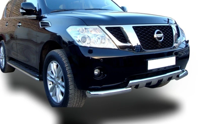 Защита переднего бампера G d76 мм для Nissan Patrol VI (Y62)  Юко NPL.10.05
