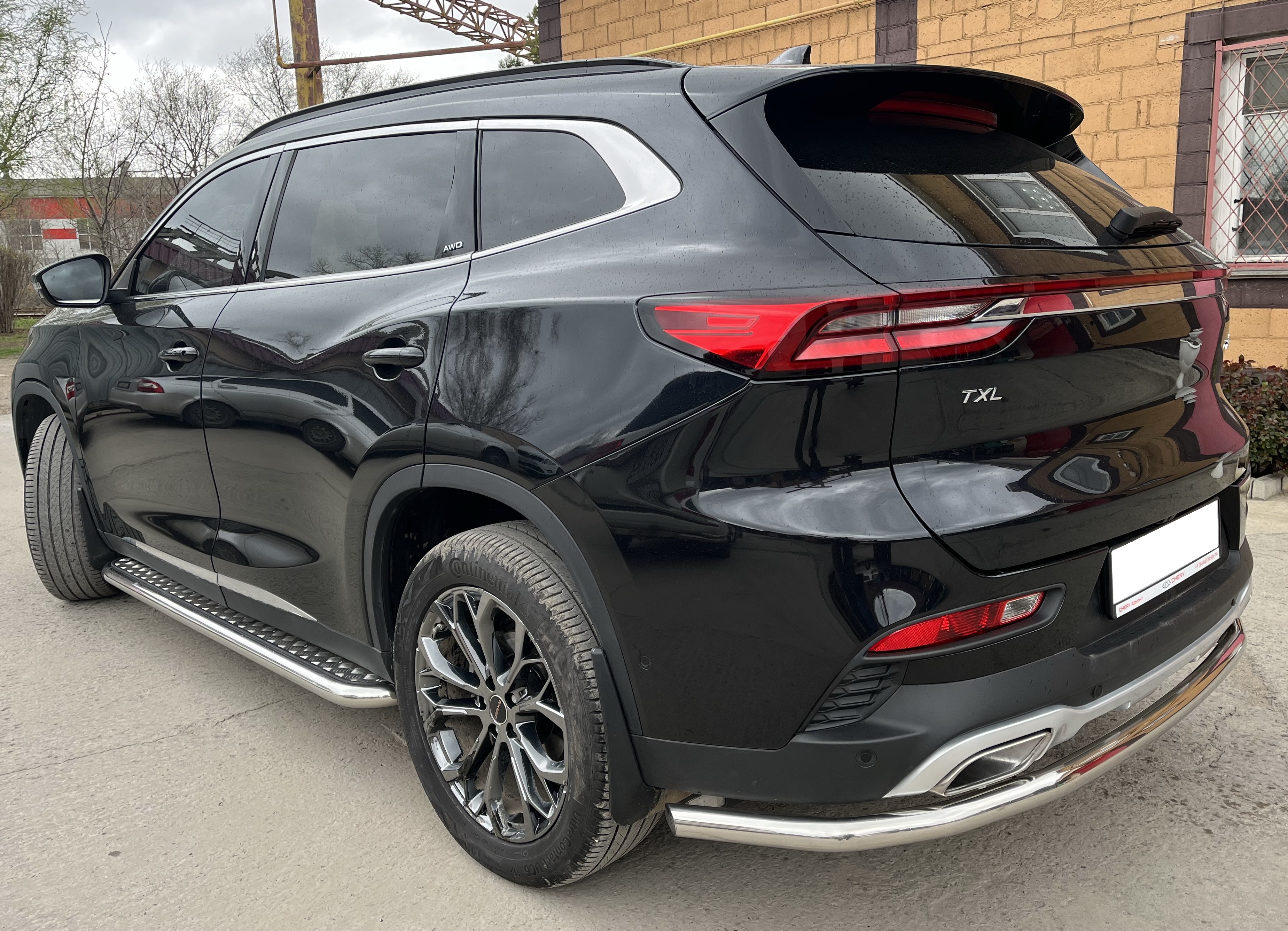 Защита заднего бампера угловая большая d53 мм для EXEED TXL I