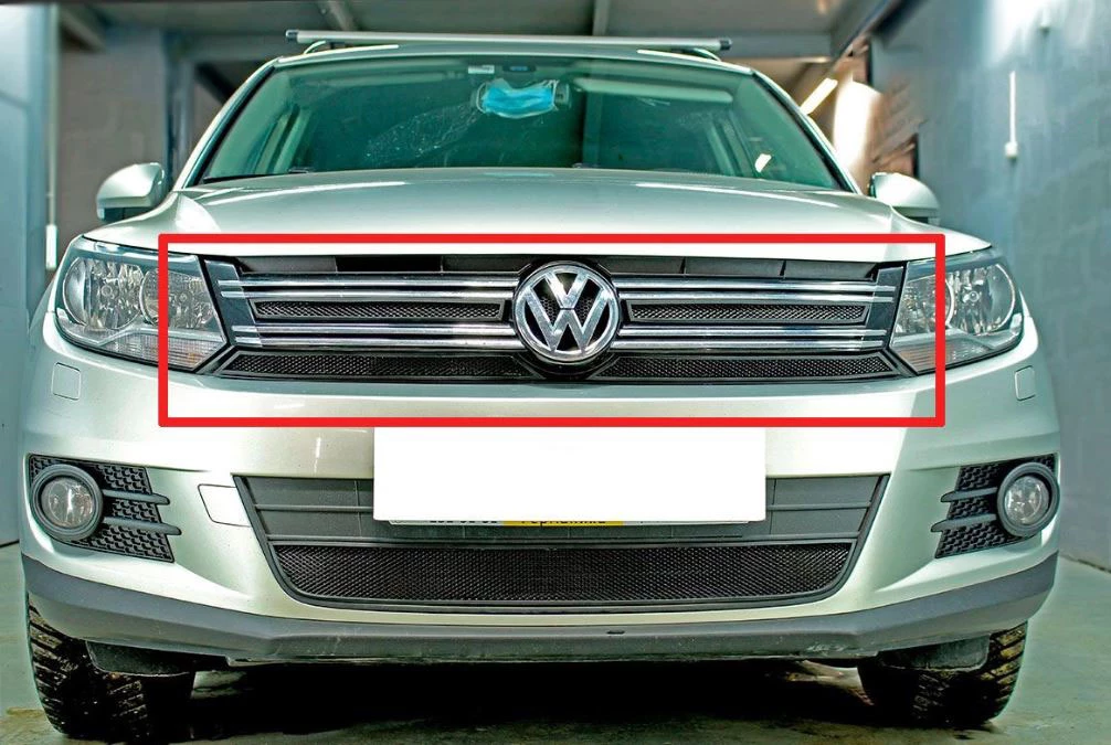 Защитная сетка радиатора верх 4 части для Volkswagen Tiguan I Рестайлинг