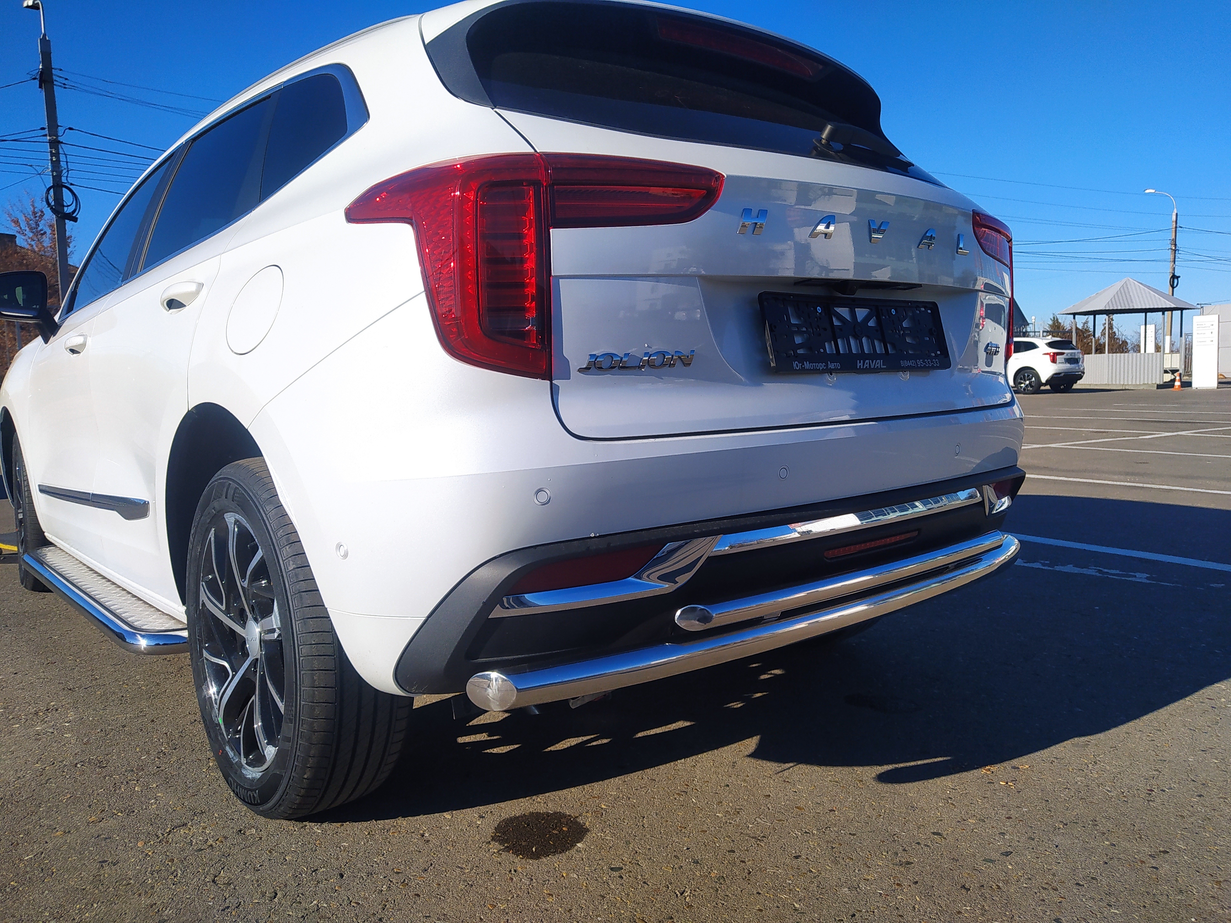 Защита заднего бампера двойная d60/42 мм для Haval Jolion I