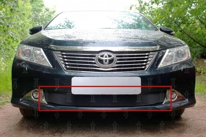 Защитная сетка радиатора для Toyota Camry VII (XV50) Черный Стрелка 11 TCAMXV50.black