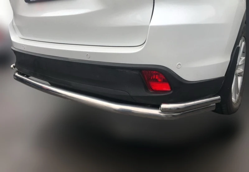 Защита заднего бампера двойная d60/42 мм для Toyota Highlander III (U50)  Юко THL.14.15