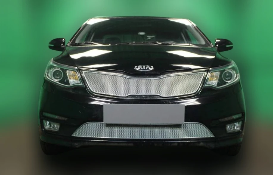 Комплект сеток chrome верх (Комфорт, Люкс, Престиж) и низ хэтчбек для Kia Rio III Рестайлинг