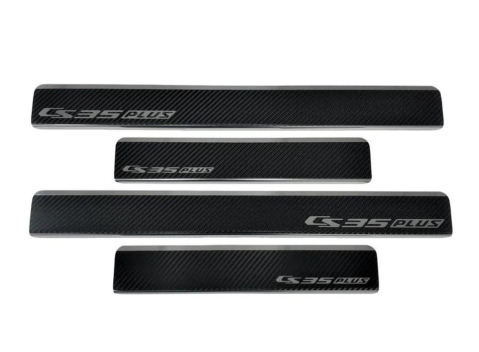 Накладки на пороги нержавеющая сталь под карбон 4шт. для Changan CS35PLUS I Рестайлинг