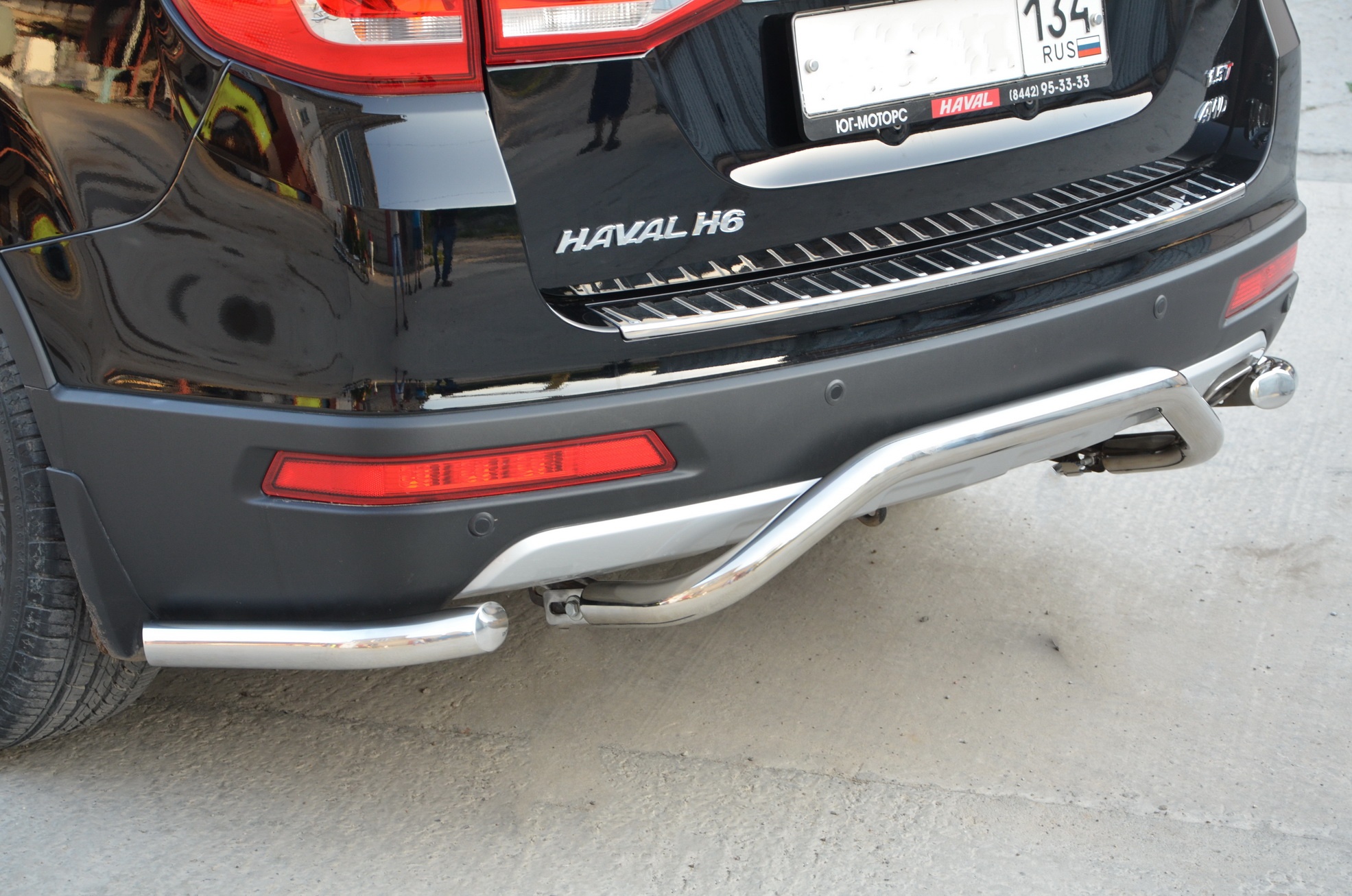 Защита заднего бампера скоба d53 мм для Haval H6