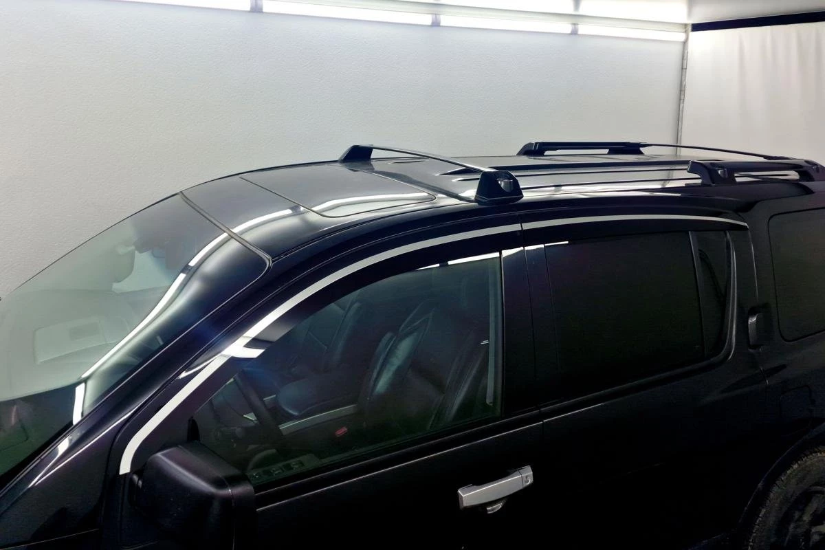 Дефлекторы окон 2D с хром накладками 4 шт. для Infiniti QX56 I Рестайлинг Черный