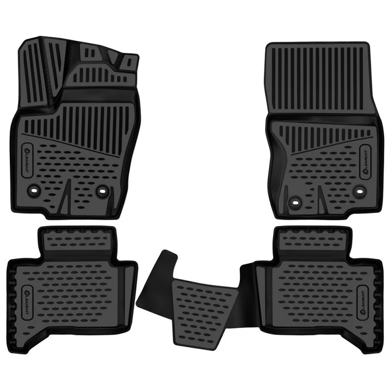 Коврики 3D в салон полиуретан 4 шт. для Toyota Land Cruiser Prado 250 Series Черный Element ELEMENT3DA70978210K