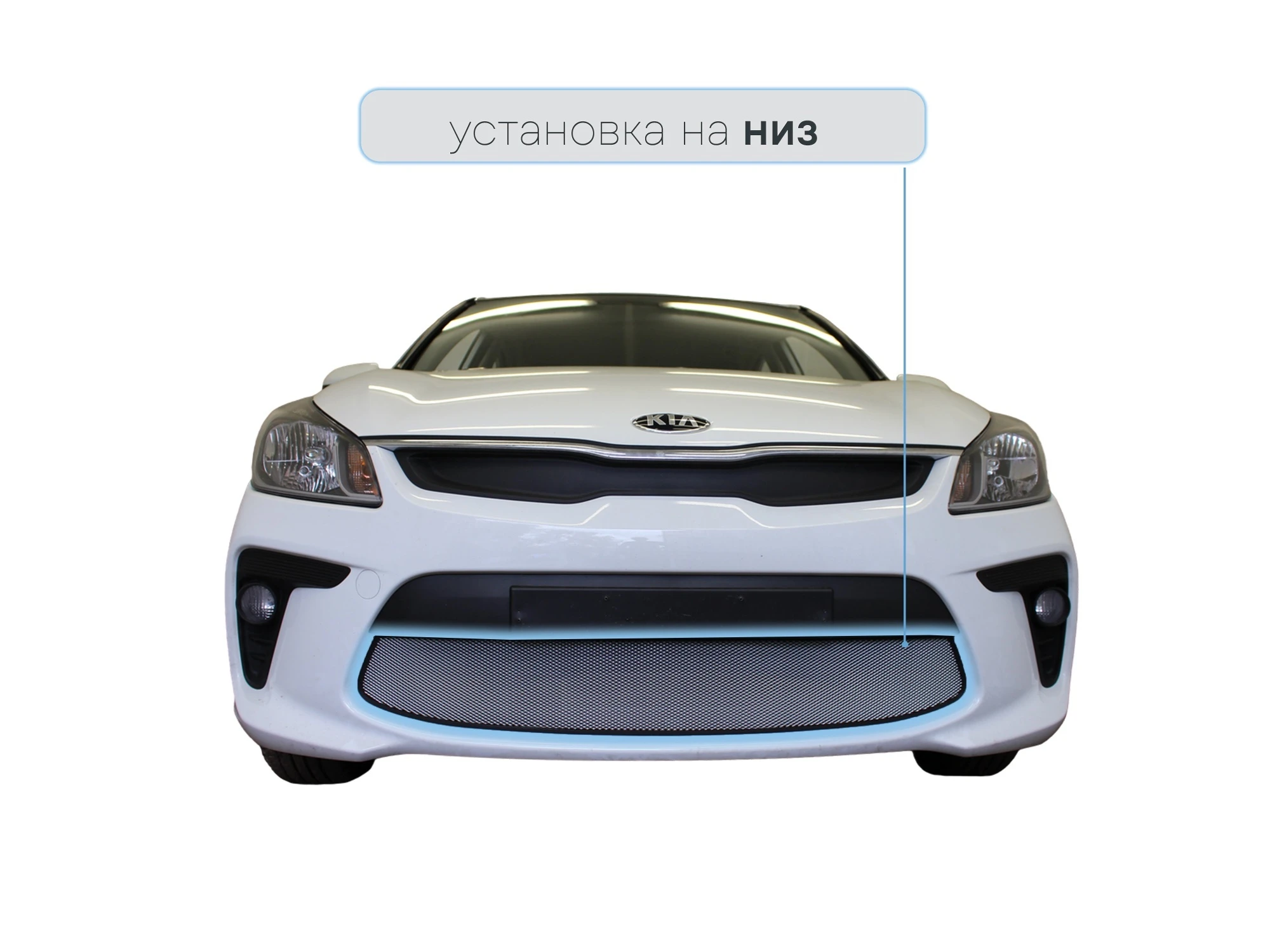 Защитная сетка радиатора низ для Kia Rio IV