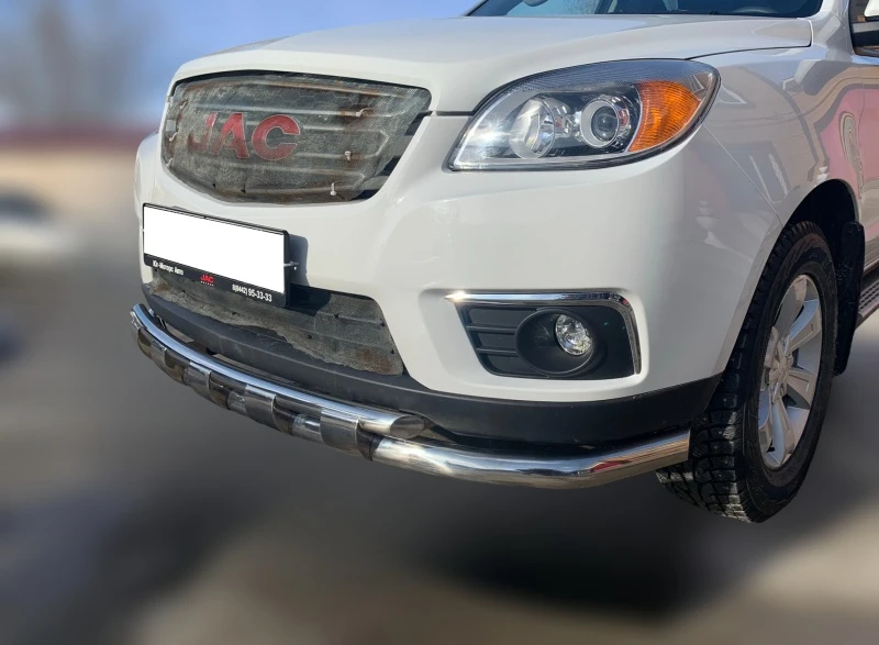 Защита переднего бампера двойная с перемычками d60/42 мм для JAC T6  Юко JAC.T6.75