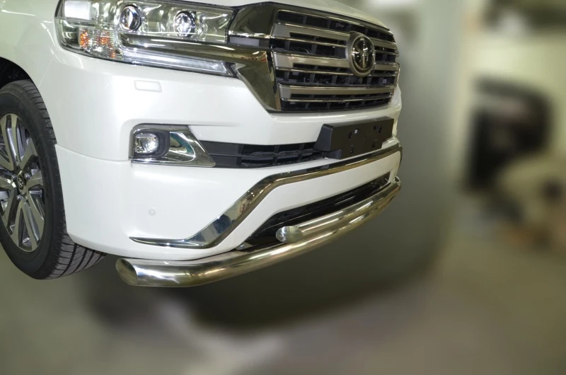 Защита переднего бампера двойная d76/60 мм для Toyota Land Cruiser 200 Series Рестайлинг 2  Юко TLCE200.16.03