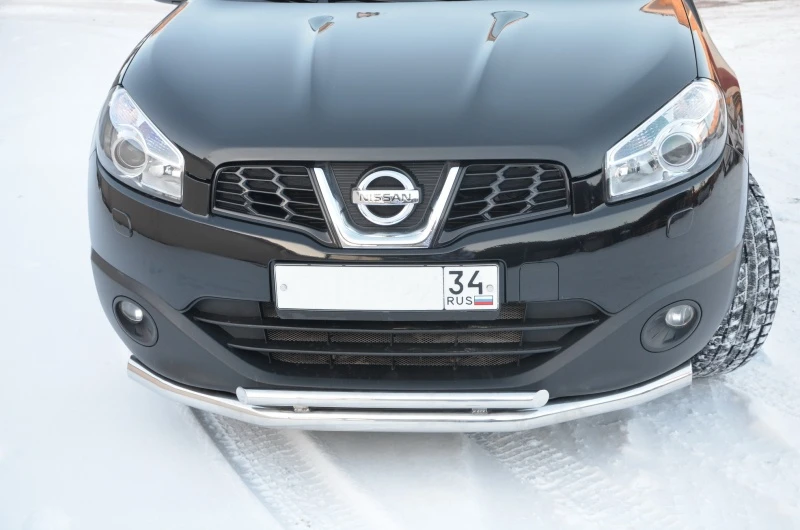 Защита переднего бампера двойная d60/42 мм для Nissan Qashqai I  Юко NQ.11.03