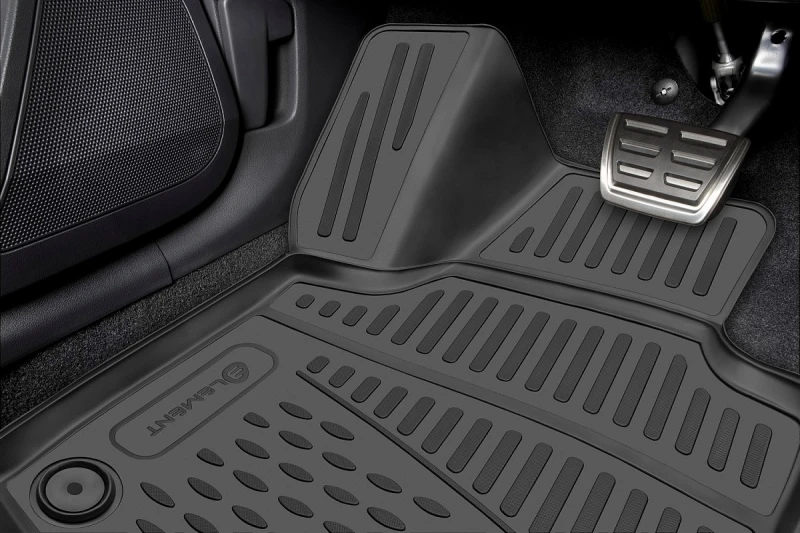 Коврики 3D в салон полиуретан 4шт для Audi A4 V (B9) Рестайлинг Черный Element ELEMENT3D0422210k