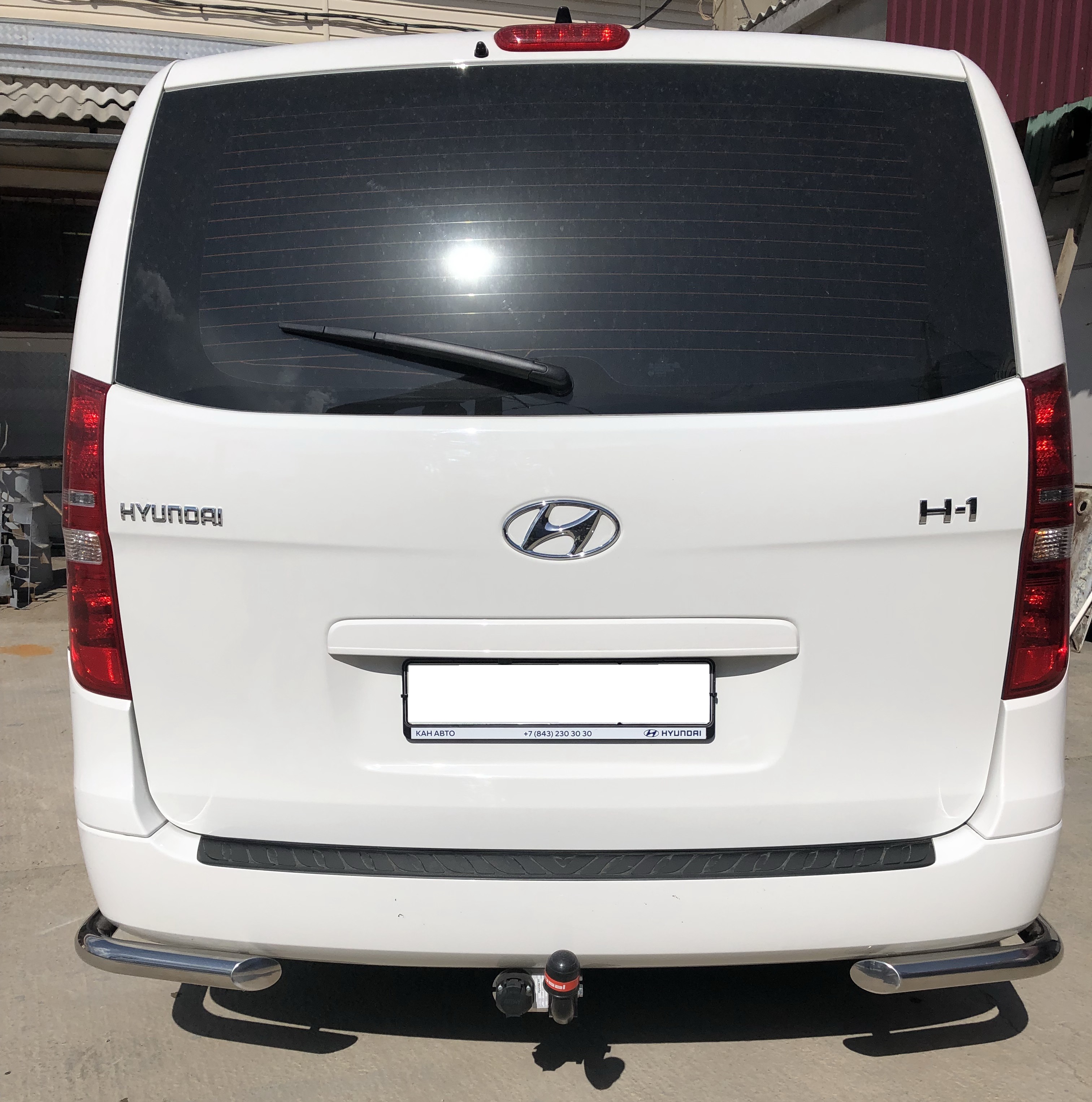 Защита заднего бампера угловая d60 мм для Hyundai Grand Starex I Рестайлинг 2