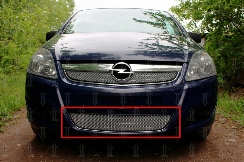 Защитная сетка радиатора низ для Opel Zafira B Рестайлинг Хром Стрелка 11 OPZAFB.08.bot.chrome