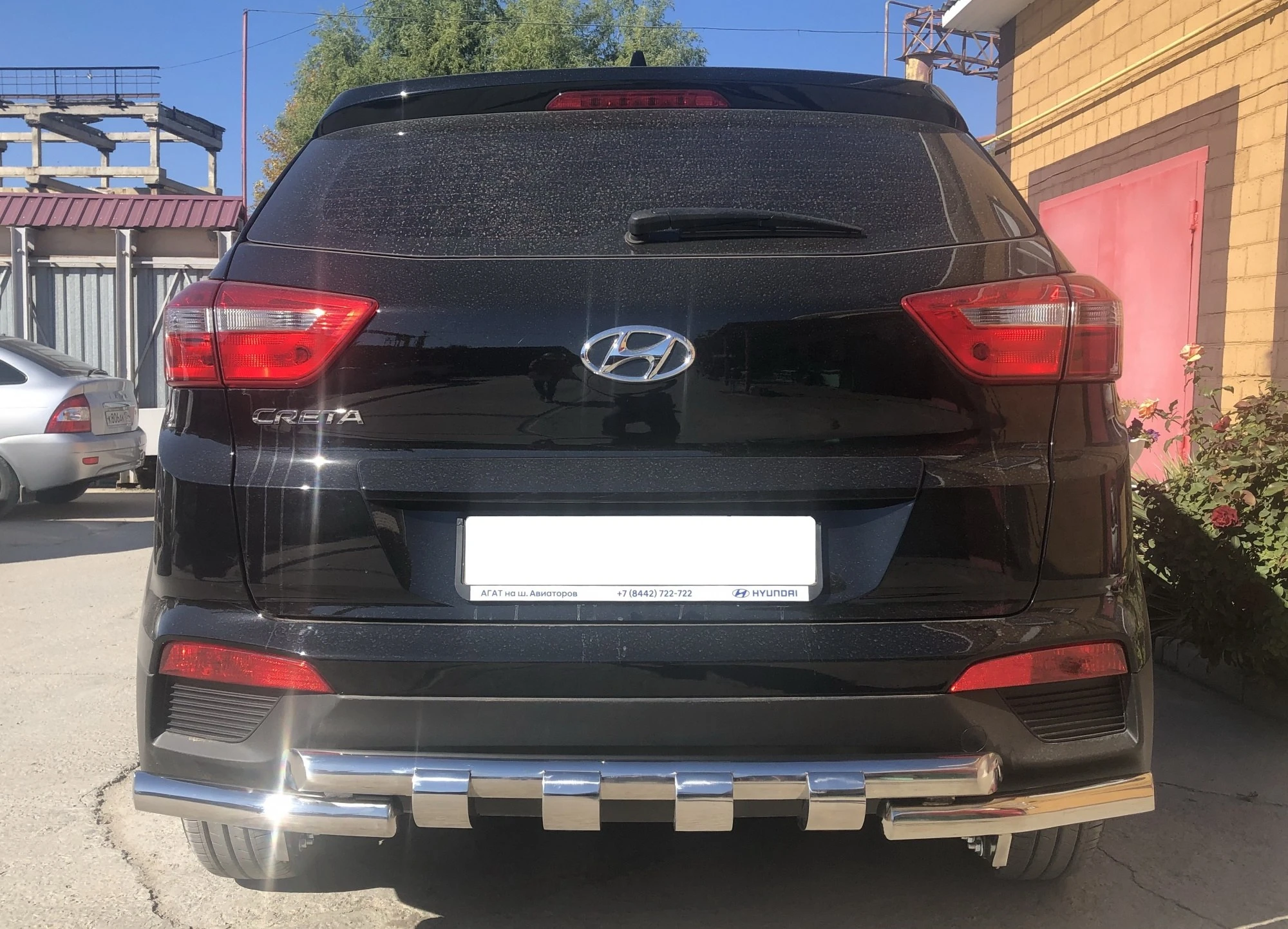 Защита заднего бампера G d60/60 мм для Hyundai Creta I  Юко HYC.16.62