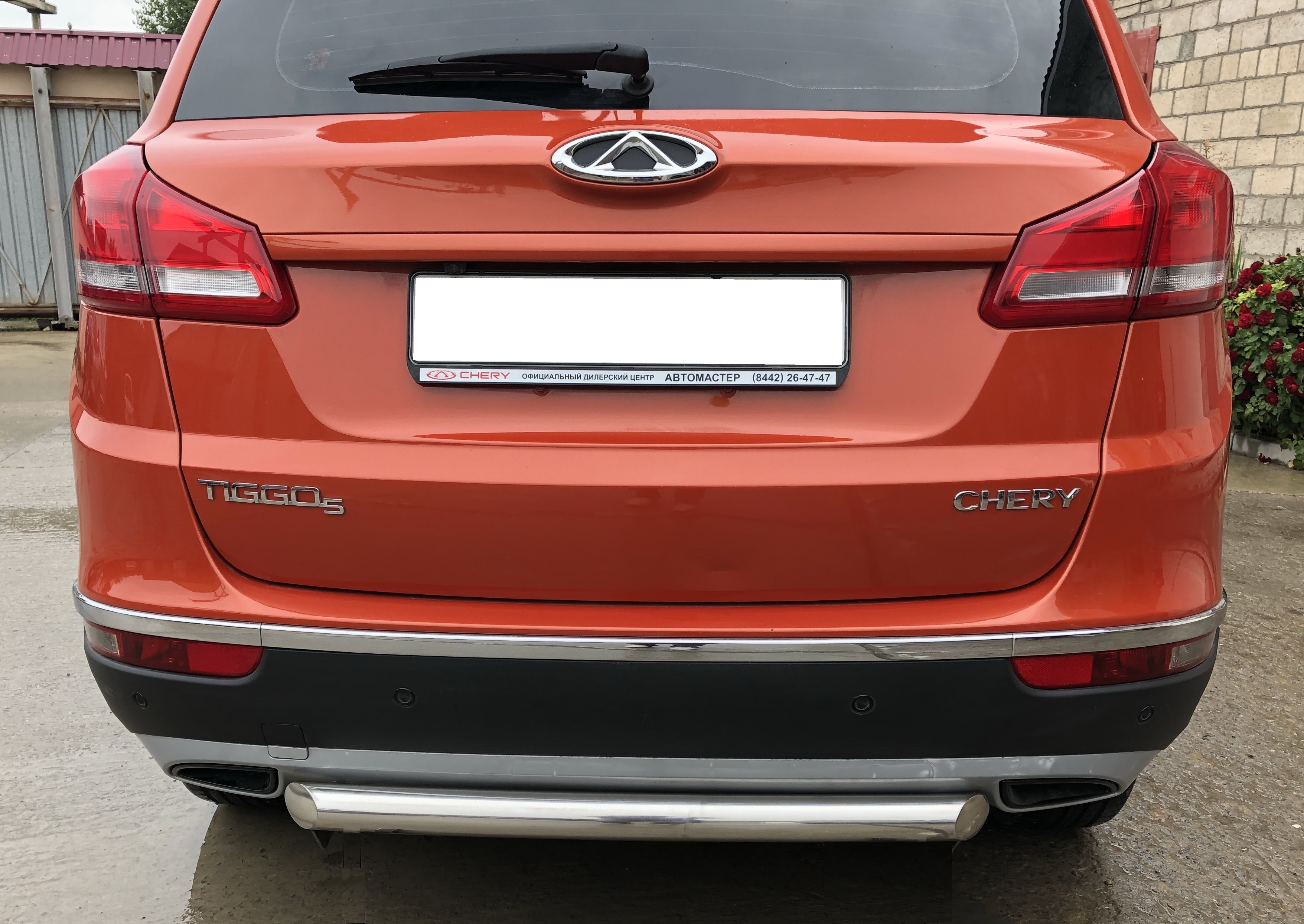 Защита заднего бампера d60 мм для Chery Tiggo 5 I Рестайлинг