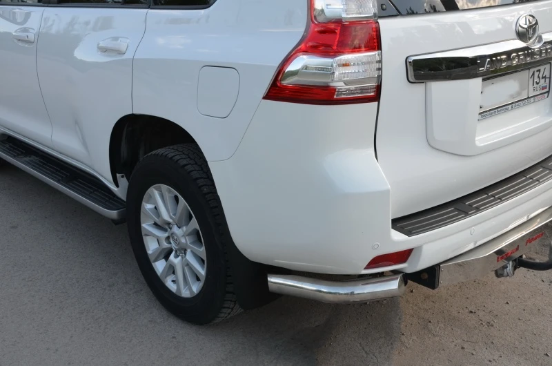 Защита заднего бампера угловая малая d76 мм для Toyota Land Cruiser Prado 150 Series Рестайлинг 1  Юко TLCP150.14.17