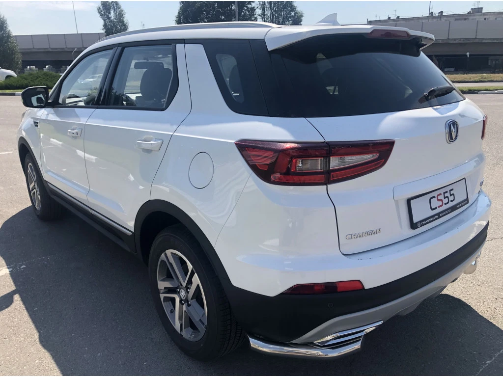 Защита заднего бампера угловая d60 мм для Changan CS55 I  Юко CGCS55.18.17