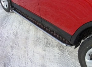 Пороги с площадкой 42,4 мм для Toyota RAV4 IV (XA40)  ТСС TOYRAV13-04