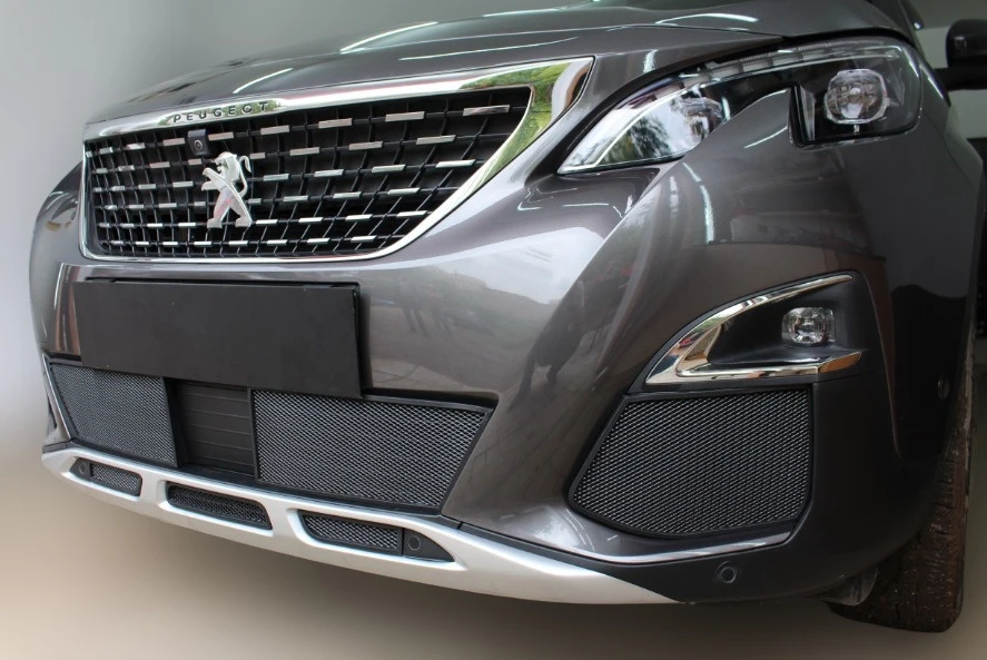 Комплект сеток black боковые, низ и центр 5 частей для Peugeot 3008 II