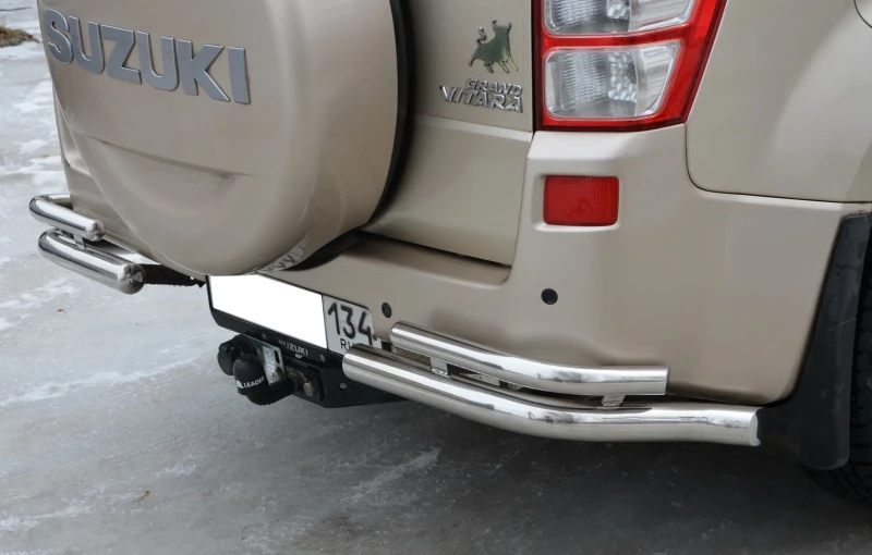 Защита заднего бампера угловая двойная d60/42 мм для Suzuki Grand Vitara III Рестайлинг 2  Юко SGV.13.19