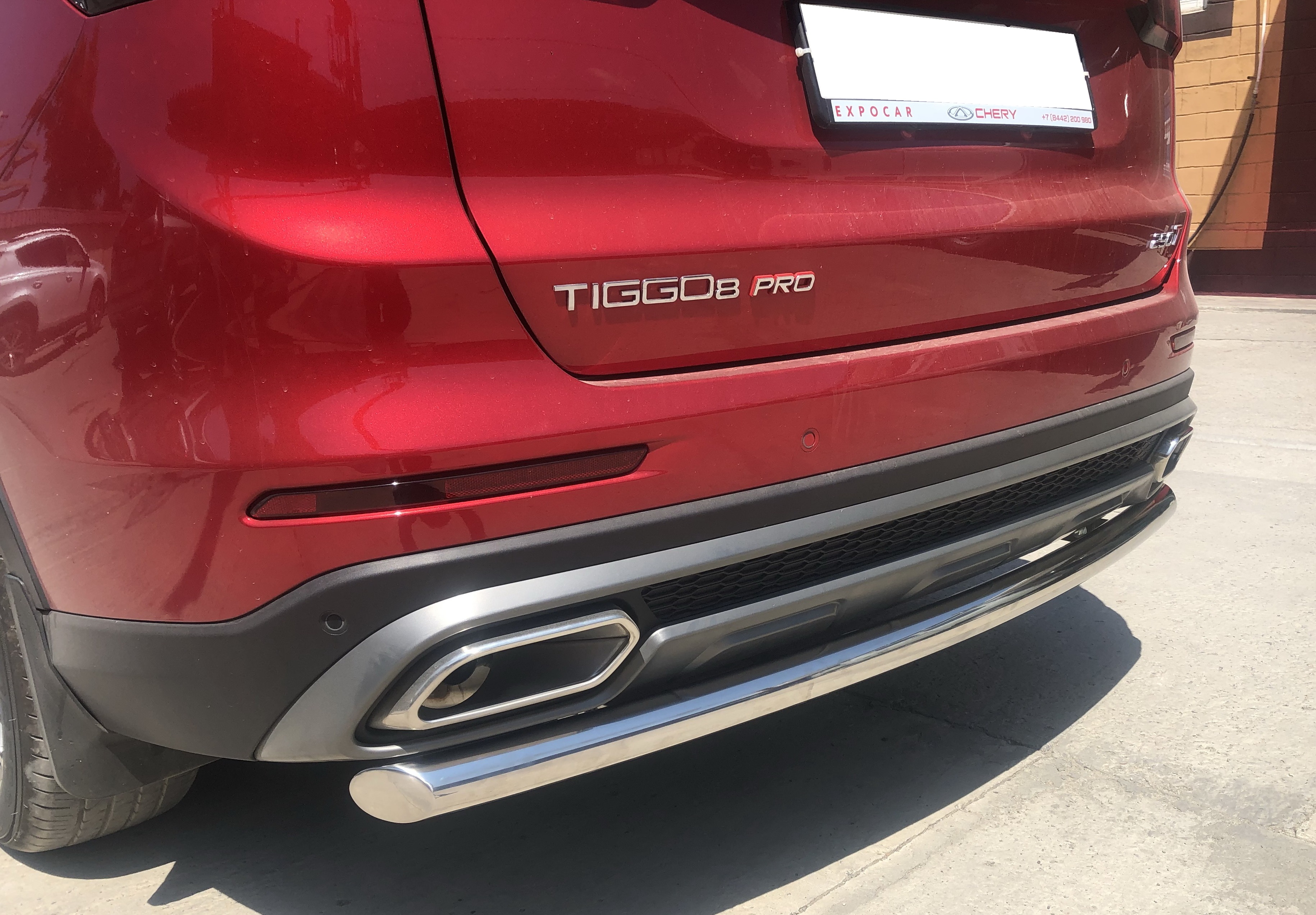 Защита заднего бампера d60 мм для Chery Tiggo 8 Pro