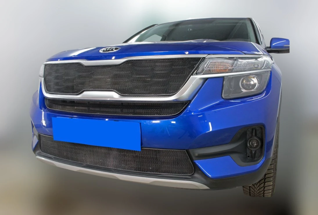 Комплект сеток black верх, низ с датчиком SCC, центр для Kia Seltos I