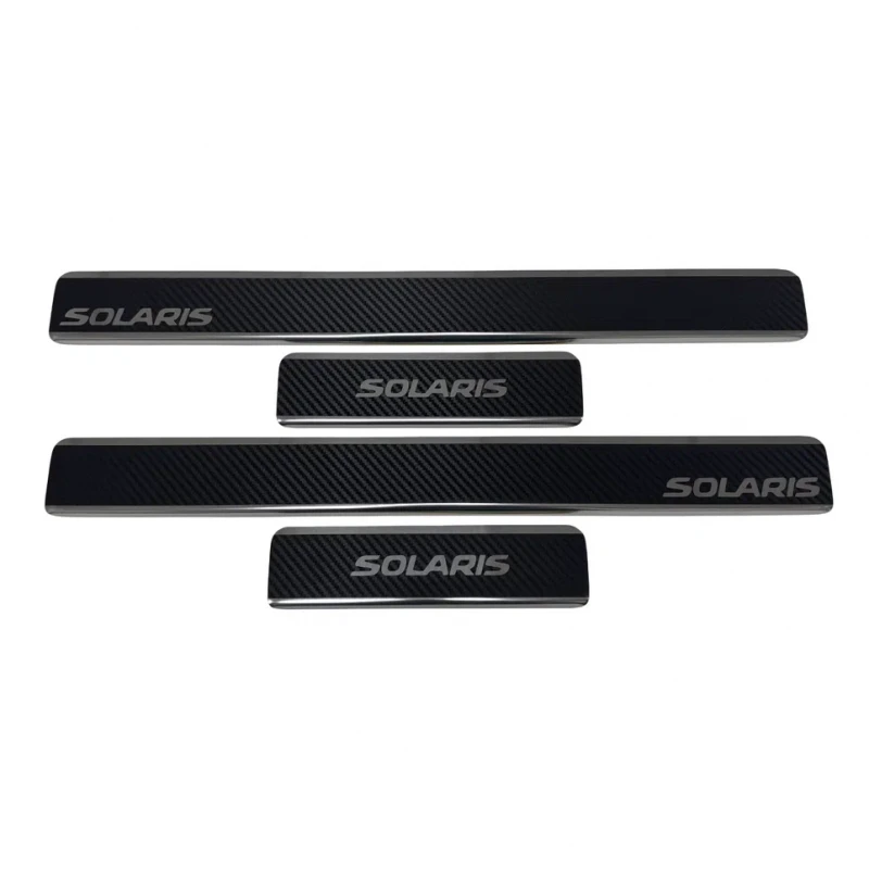 Накладки на пороги нержавеющая сталь под карбон 4шт. для Solaris HS I Карбон INOX INOX.SOLARIS.HC.HS.2024.CARBON