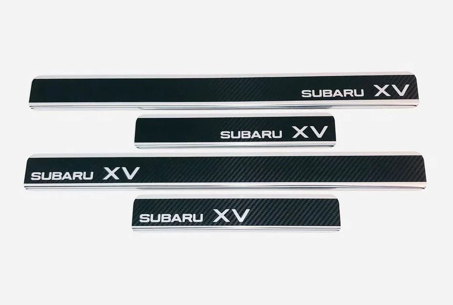 Накладки на пороги нержавеющая сталь под карбон 4шт. для Subaru XV II Рестайлинг