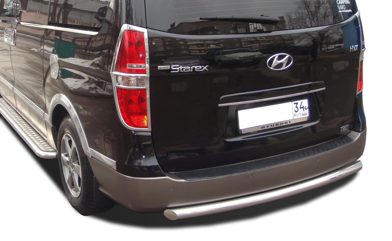 Защита заднего бампера d60 мм для Hyundai Grand Starex I Рестайлинг