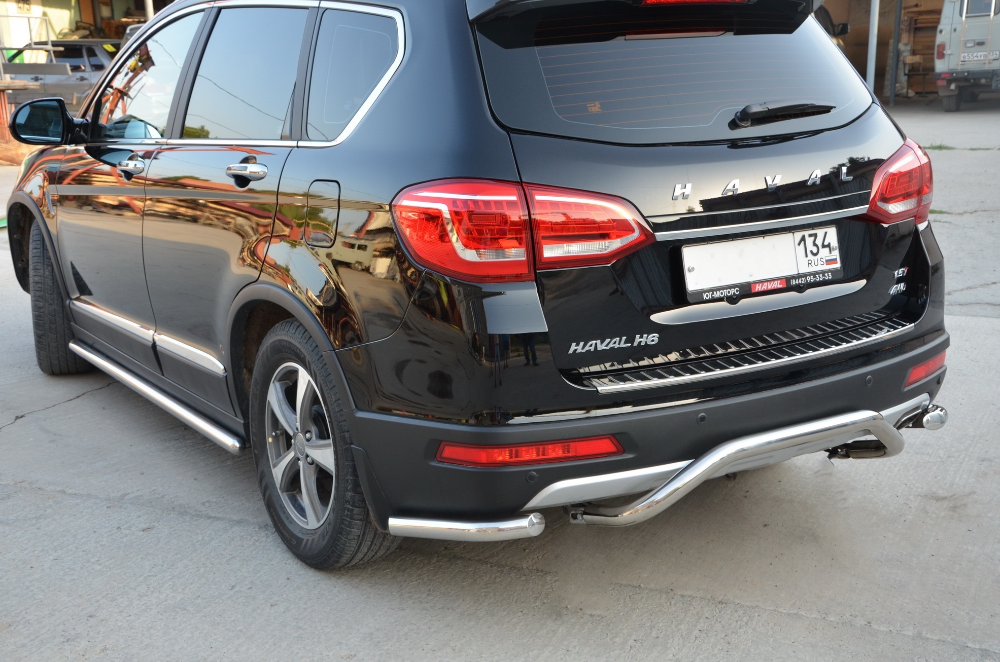 Защита заднего бампера скоба d53 мм для Haval H6