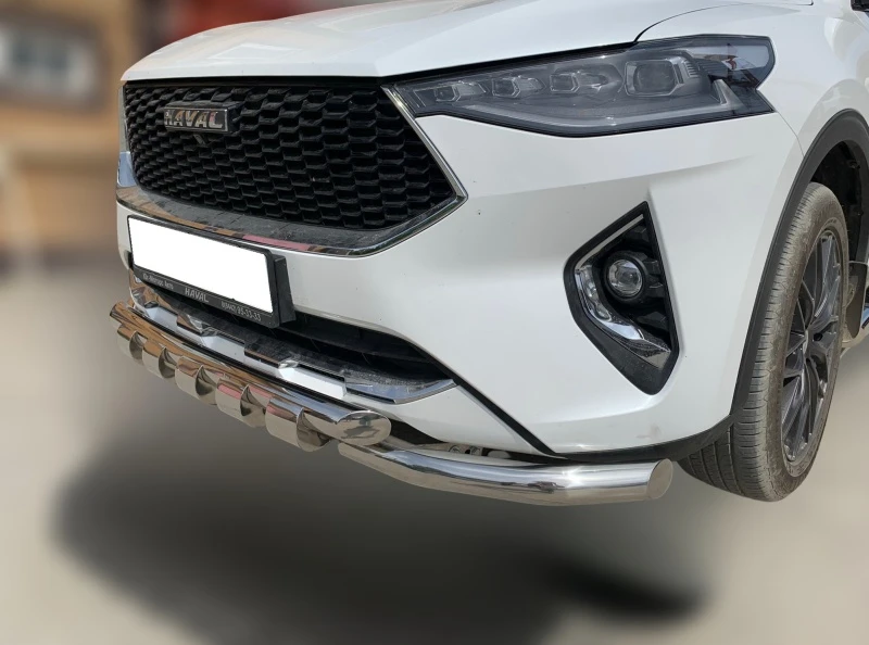 Защита переднего бампера G с подгибами d60/60 мм для Haval F7x I  Юко GWF7.19.05-1
