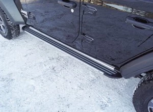 Пороги алюминиевые "Slim Line Silver" 1920 мм для Jeep Wrangler IV (JL) Серебрянный ТСС JEEPWRAN5D(2.0Т)18-12S