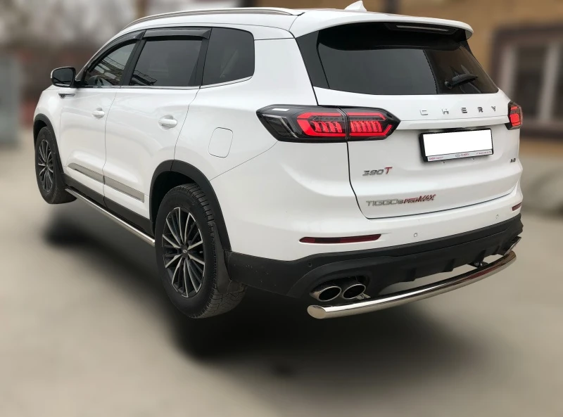 Защита заднего бампера d60 мм для Chery Tiggo 8 Pro Max I Рестайлинг  Юко CTGPM.8.22.11