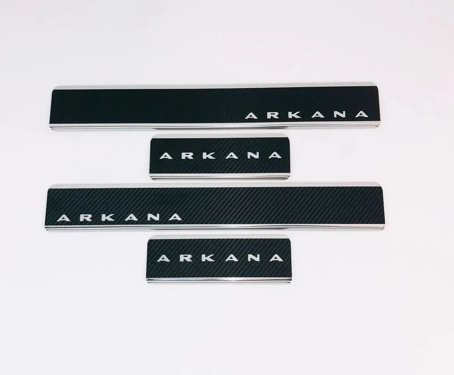 Накладки на пороги нержавеющая сталь под карбон 4шт. для Renault Arkana I