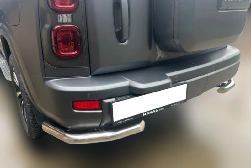 Защита заднего бампера угловая d60 мм для Haval H9 II  Юко HVH9.24.18