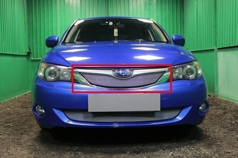 Защитная сетка радиатора верх для Subaru Impreza III Хром Стрелка 11 SUBIMP07.top.chrome