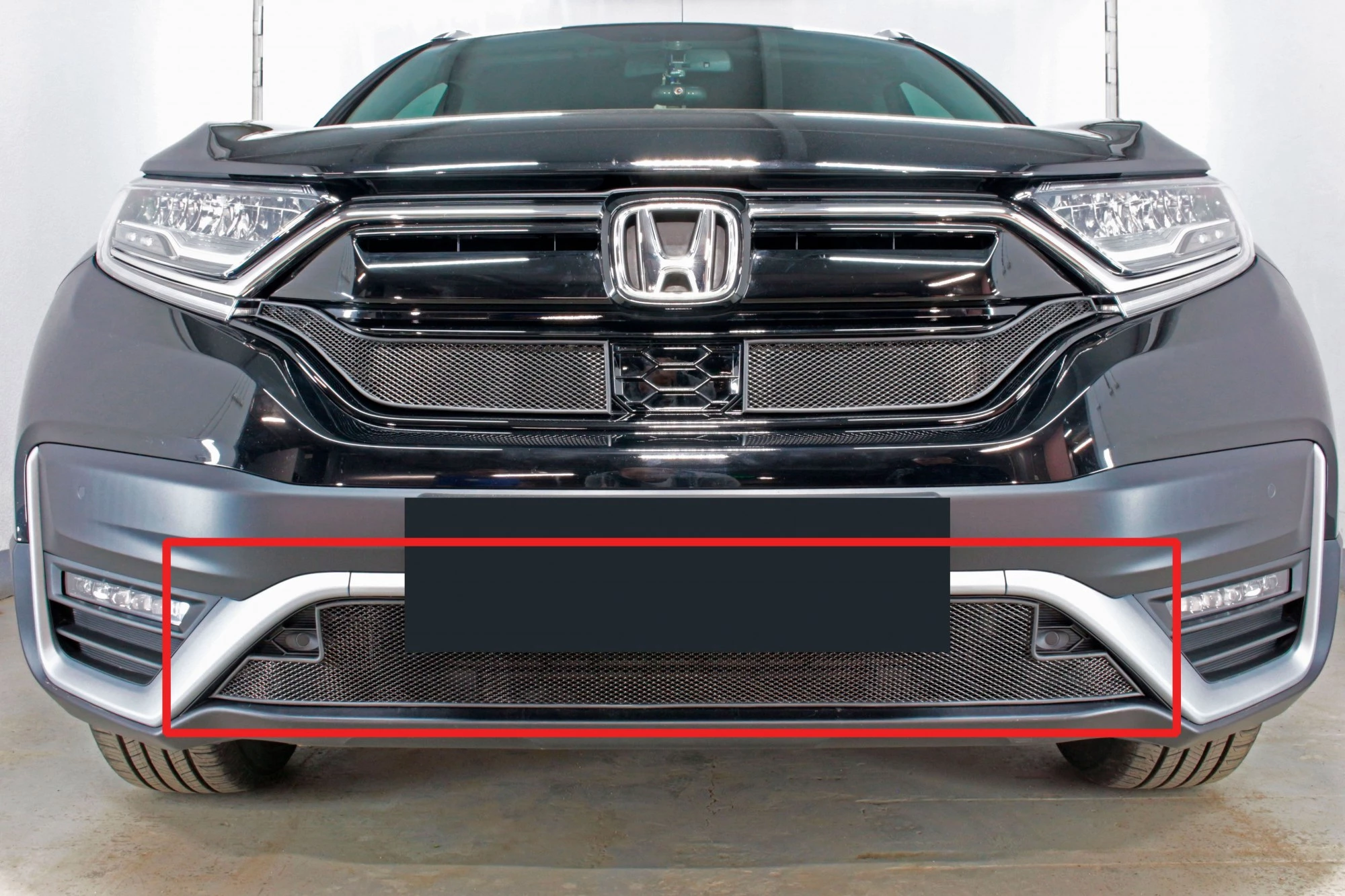 Защитная сетка радиатора низ, с парктроником для Honda CR-V V Рестайлинг Черный
