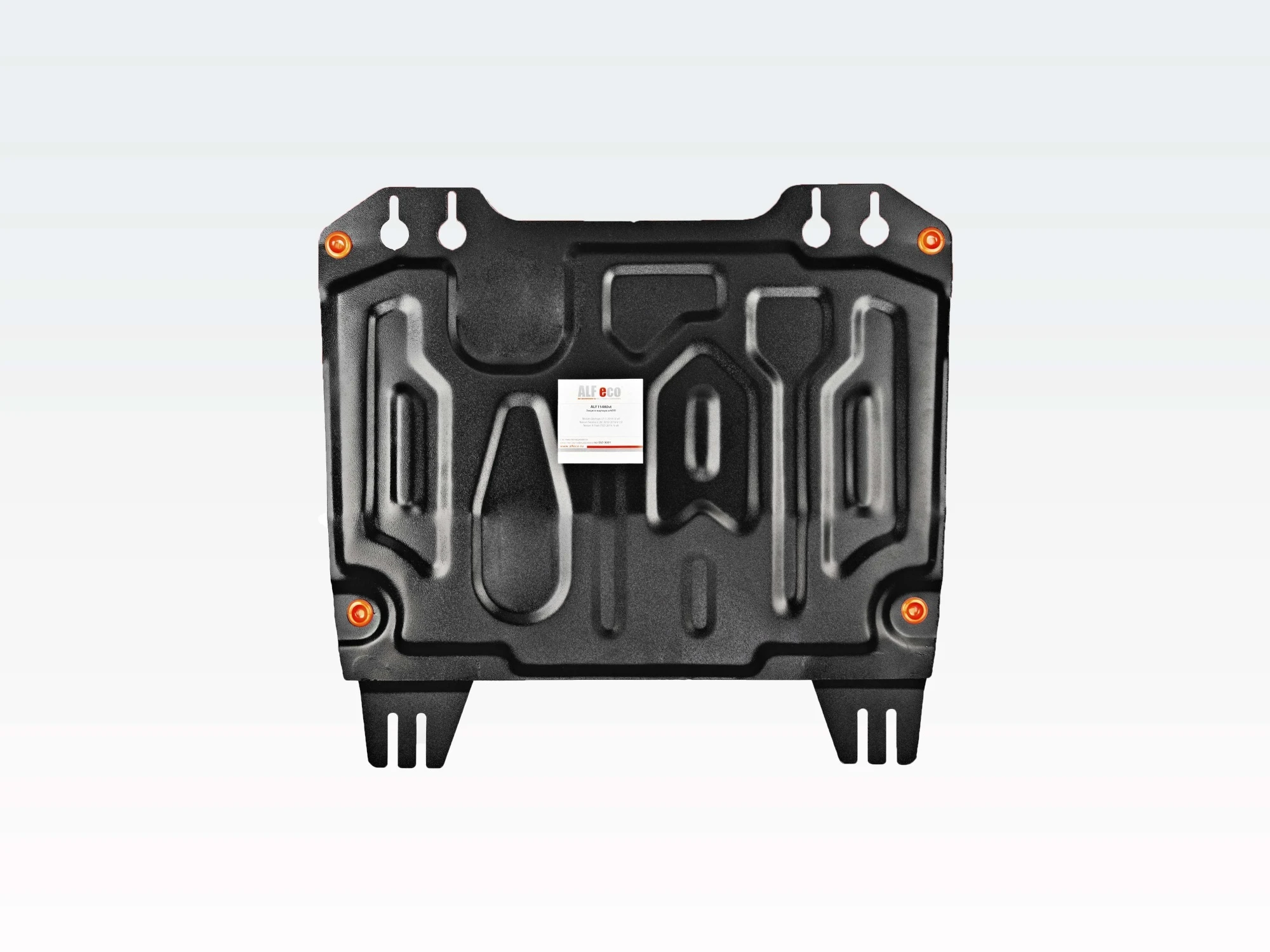 Защита картера и КПП для Nissan Qashqai II Рестайлинг Черный Alfeco ALF15480ST