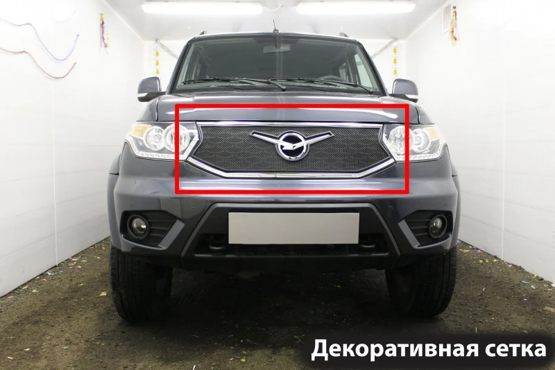 Защитная сетка радиатора для УАЗ Patriot I Рестайлинг 3 Черный Стрелка 11 UAZPAT16.black