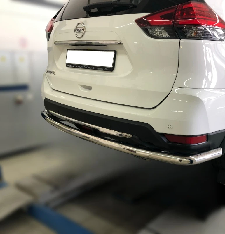 Защита заднего бампера угловая большая d60 мм для Nissan X-Trail III Рестайлинг  Юко NXT.18.22