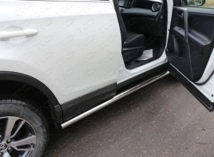 Пороги труба 60,3 мм для Toyota RAV4 IV (XA40) Рестайлинг  ТСС TOYRAV15-18