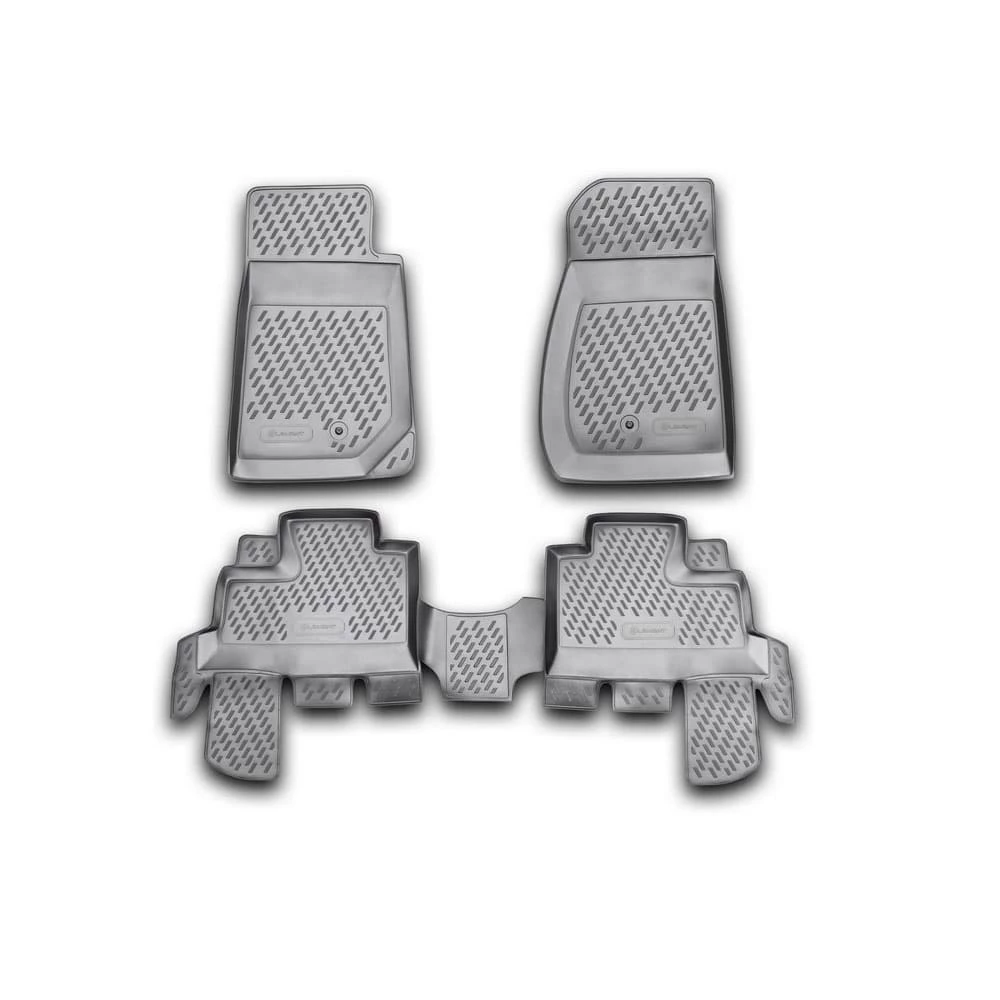 Коврики в салон полиуретан 4шт для Jeep Wrangler III (JK) Черный