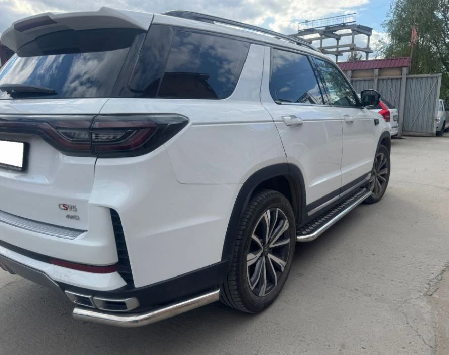 Защита заднего бампера угловая d60 мм для Changan CS95 I Рестайлинг 2  Юко CGCS95.23.17